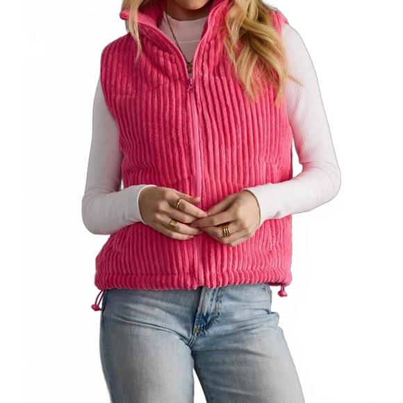 NEW PANACHE APPAREL the aspen corduroy vest in pink - Picture 2 of 3